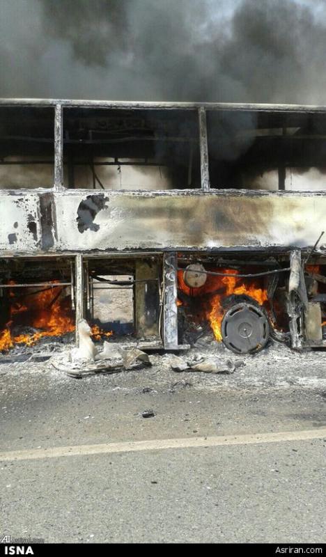 اتوبوس «ولوو» در آتش سوخت