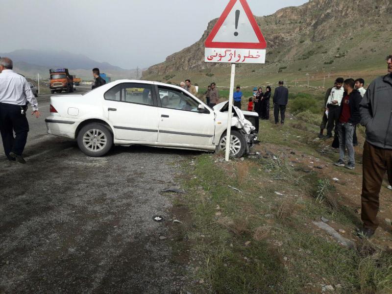  زوج جوان قربانی حادثه رانندگی در محور دینور شدند + عکس