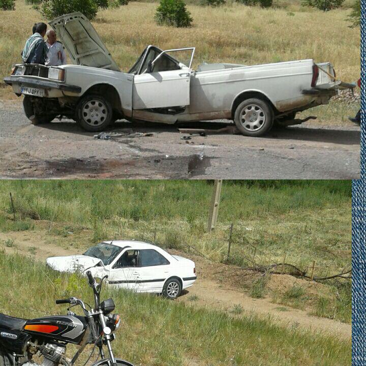 عدم رعالیت قوانین راهنمایی و رانندگی در محور دینور حادثه شد + عکس