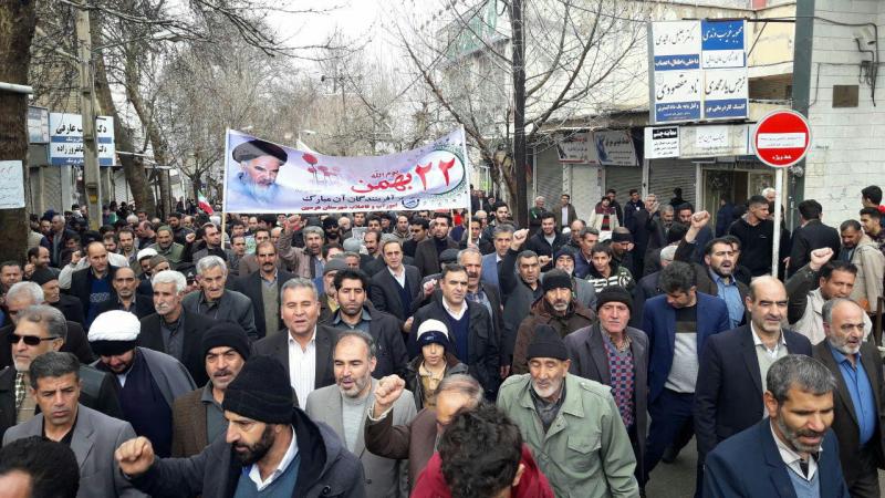  راهپیمایی 22 بهمن در شهرستان هرسین برگزار شد