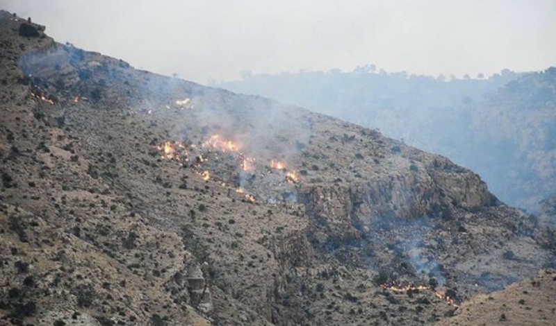 شعله‌ور شدن مجدد آتش در ارتفاعات پاوه