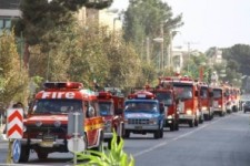 	مانورخودرویی نیروهای آتش نشانی در کرمانشاه برگزار شد 