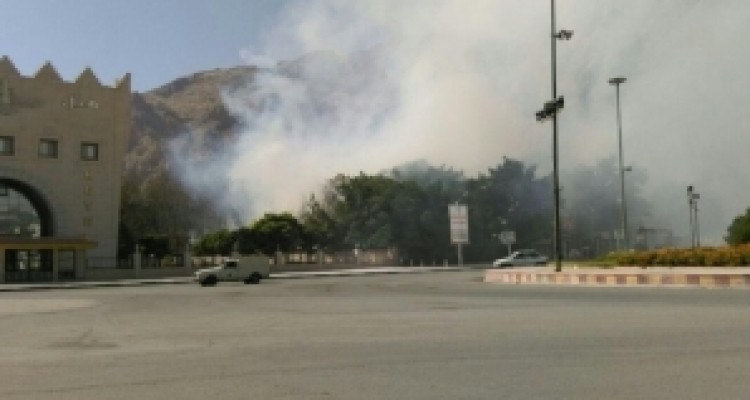 	آتش سوزی در طاق بستان کرمانشاه 