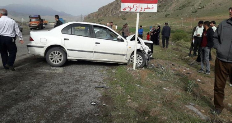  زوج جوان قربانی حادثه رانندگی در محور دینور شدند + عکس