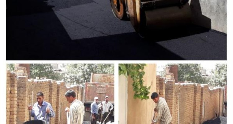 عملیات لکه گیری آسفالت معابر شهر صحنه در حال اجراست