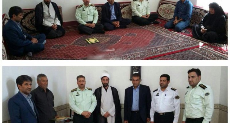 جمعی از مسئولین شهرستان صحنه با خانواده دو شهید ناجا بخش دینور دیدار و سرکشی کردند