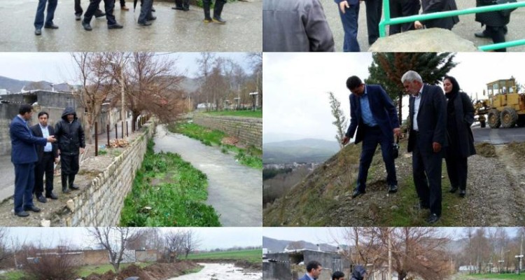 بازدید میدانی مسئولین شهرستان صحنه برای مقابله با سیلاب احتمالی 