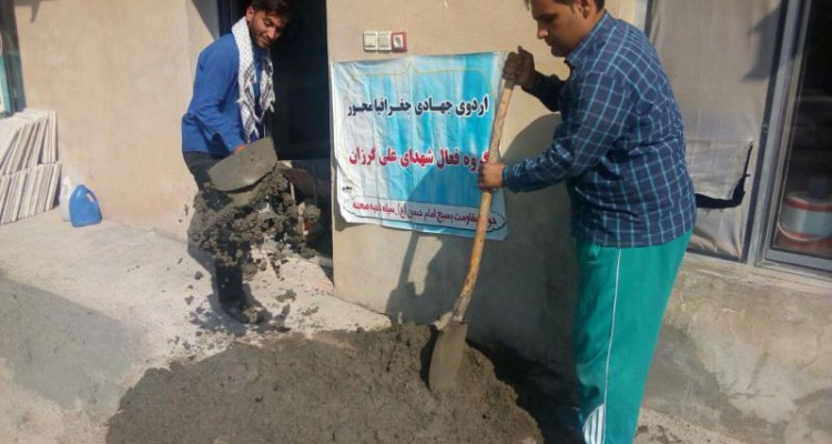 تعميرمنازل روستاهاي سيل زده شهرستان صحنه توسط گروه های جهادی