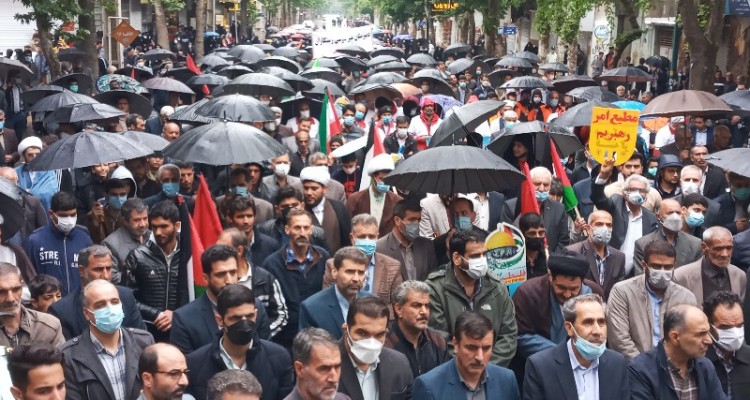 راهپیمایی روز قدس در شهرستان صحنه