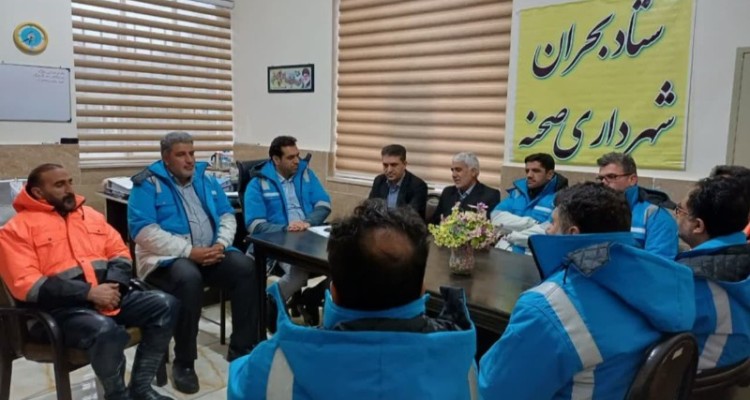 جلسه ستاد مدیریت بحران در شهرداری صحنه