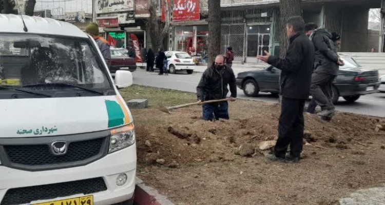 عملیات اجرای اصلاح هندسی میدان امام(ره)و سه راه مولوی 