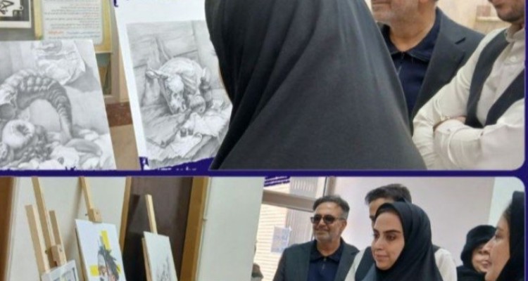 افتتاح نمایشگاه آثار تجسمی جمعی از هنرمندان شهرستان صحنه