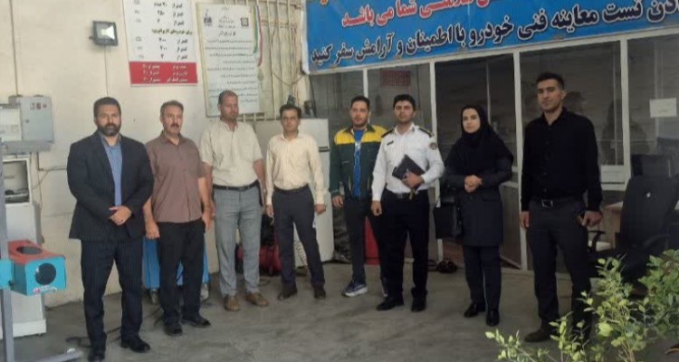 بازدید ماهانه اعضای ستاد معاینه فنی خودرو شهرستان صحنه   