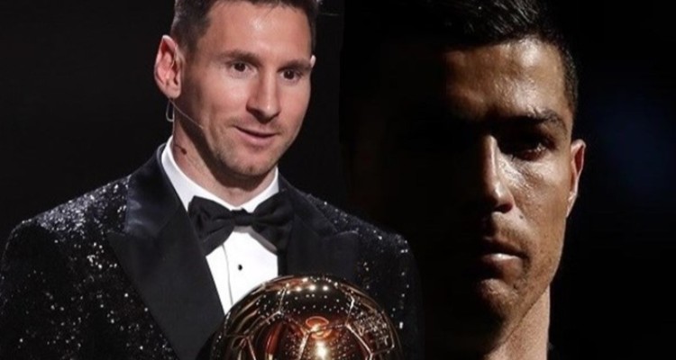 رونالدو، مسی را به سرقت توپ طلا متهم کرد + عکس