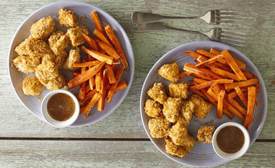  طرز تهیه مرغ پاپ کورن و سیب زمینی سوخاری 