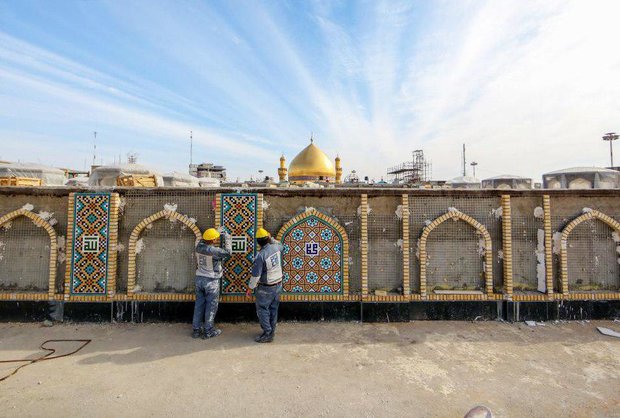 طرح توسعه حرم مطهر علوی به مرحله کاشیکاری رسید طرح توسعه حرم مطهر علوی به مرحله کاشیکاری رسید
