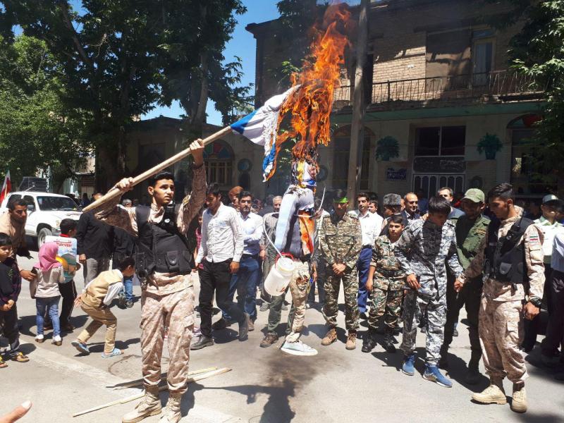 راهپیمایی باشکوه روزقدس در صحنه برگزار شد / طنین شعار مرگ بر آمریکا در شهر