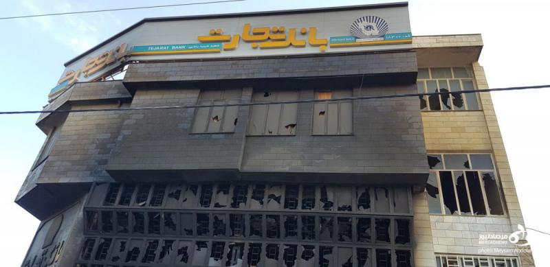 تخریب اموال عمومی توسط اغتشاشگران در ناآرامی‌های کرمانشاه 
