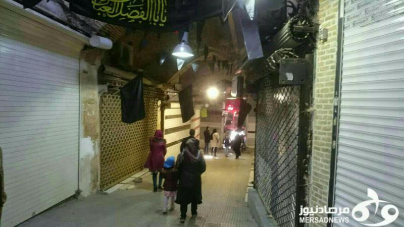 سیاهپوشی تعطیلی بازار کرمانشاه در سوگ شهادت سردار سلیمانی 
