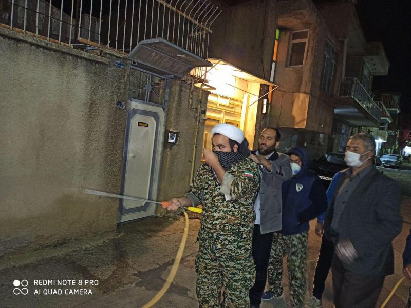 ضد عفنونی مداوم سطح شهر صحنه توسط گروه جهادی شهید رضا عباسی سپاه صحنه