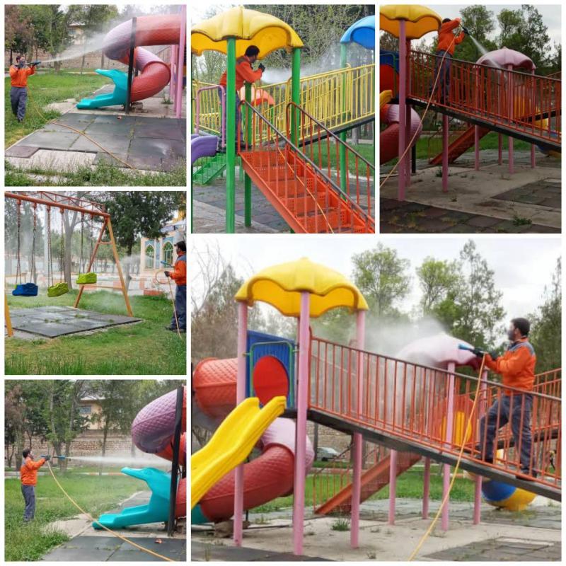 فضاهای شهری صحنه به طور مداوم ضدعفونی می شوند