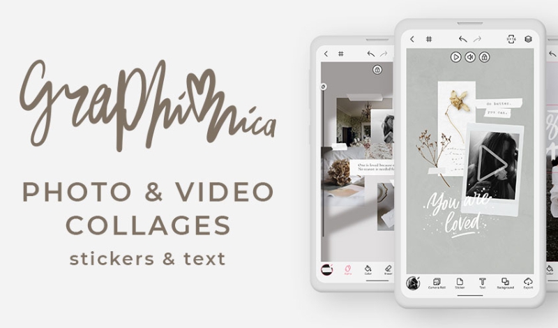 برنامه ایجاد عکس نوشته‌های زیبا برای اینستاگرام با دانلود Graphionica Photo & Video Collages 1.5.5