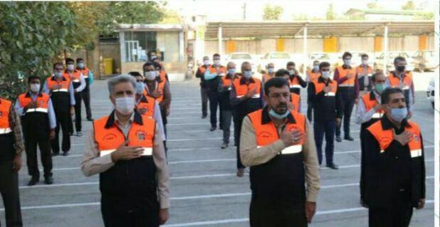 مراسم صبحگاه راهبران در راهدارخانه مرکزی شهرستان صحنه برگزار شد