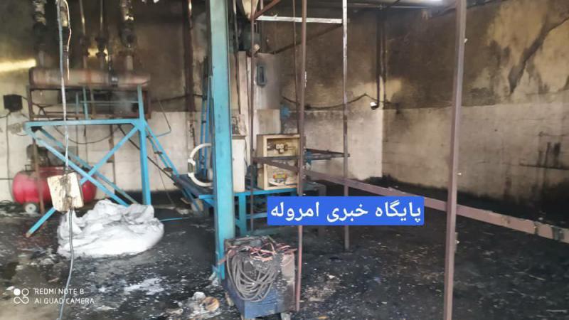 آتش کارخانه یونولیت در صحنه با تلاش آتش نشانان مهار شد + عکس
